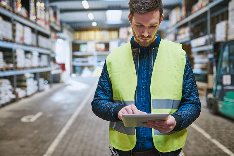 tablet usage in facilities management, warehouse, manufacturing, business, industry