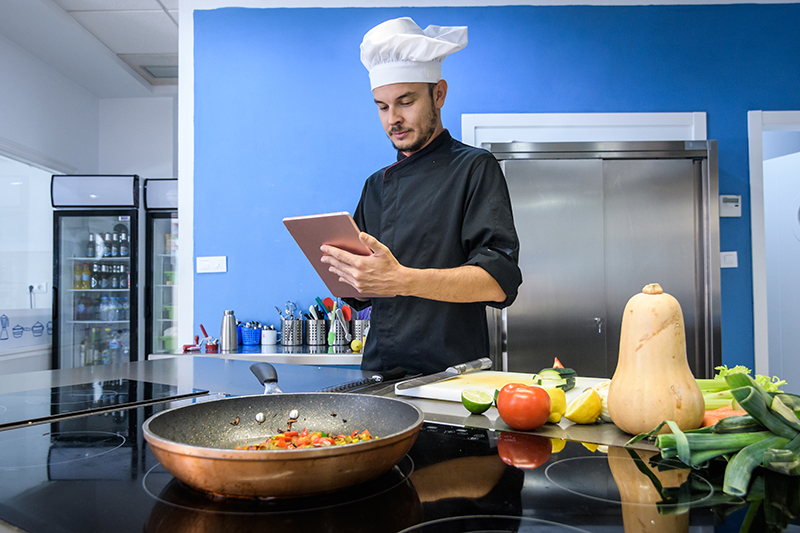 using tablets in charging stations to improve culinary classroom workflow