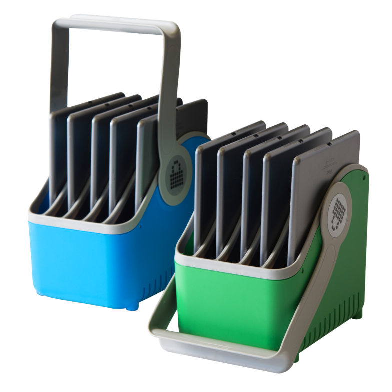 Small Baskets by LocknCharge for easy iPad and tablet device distribution